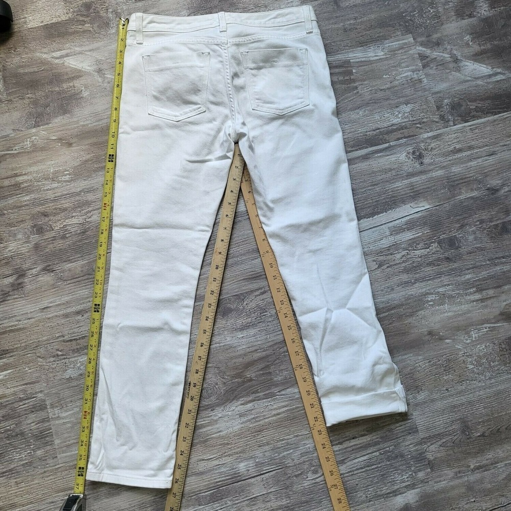 Banana Republic Womens White Skinny Jeans Size 27 Cotton Cuff Rollup Capri Pant - Picture 10 of 12